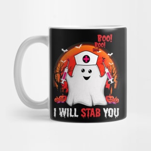 Funny ghost boo boo boo I will stab you tshirt funny halloween gift t-shirt Mug